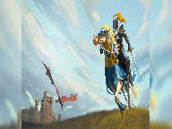 Рыцарь из фракции Храм как символ игры. Heroes of Might and Magic: Olden Era. Wallpaper.
